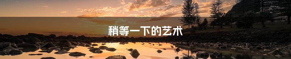 稍等一下的艺术
