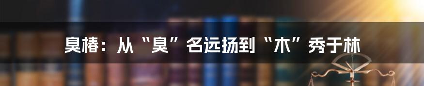 臭椿：从“臭”名远扬到“木”秀于林
