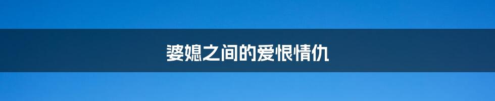 婆媳之间的爱恨情仇