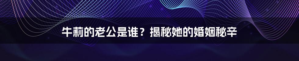 牛莉的老公是谁?揭秘她的婚姻秘辛