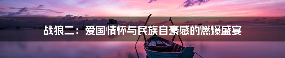 战狼二:爱国情怀与民族自豪感的燃爆盛宴