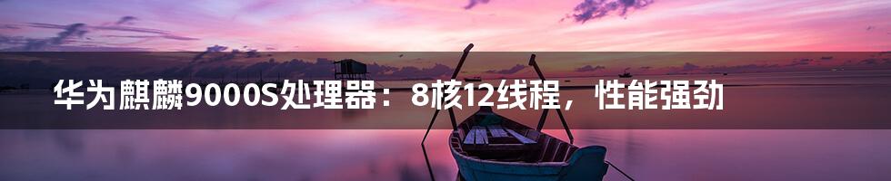华为麒麟9000S处理器:8核12线程,性能强劲