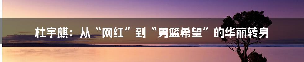 杜宇麒:从“网红”到“男篮希望”的华丽转身