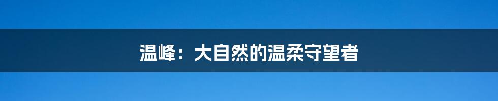 温峰：大自然的温柔守望者