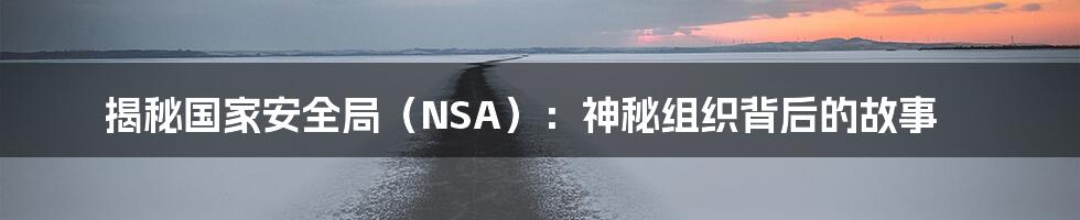 揭秘国家安全局(NSA):神秘组织背后的故事