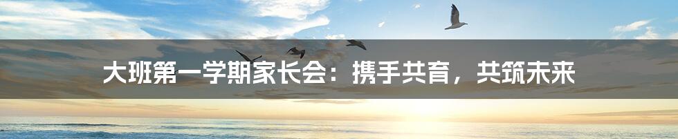大班第一学期家长会:携手共育,共筑未来