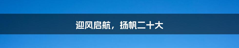 迎风启航,扬帆二十大