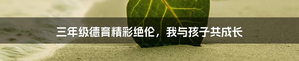 三年级德育精彩绝伦,我与孩子共成长