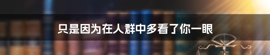 只是因为在人群中多看了你一眼