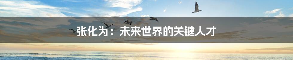 张化为:未来世界的关键人才