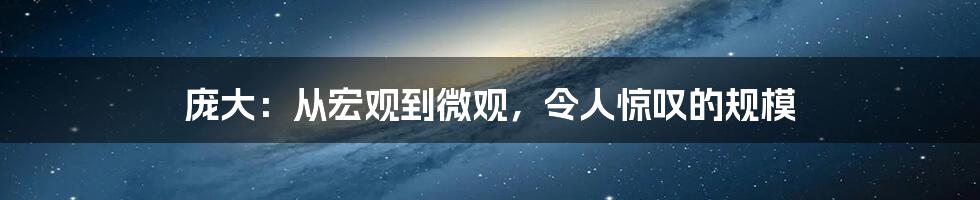 庞大:从宏观到微观,令人惊叹的规模