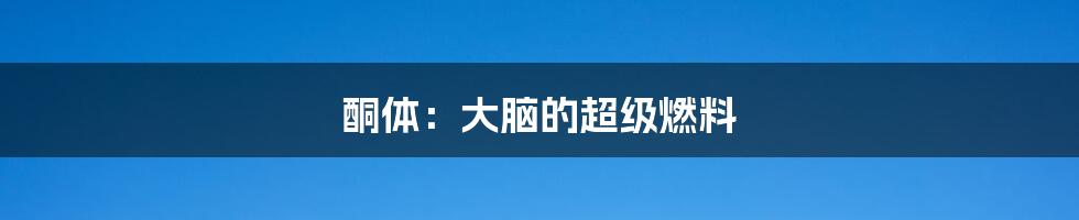 酮体:大脑的超级燃料