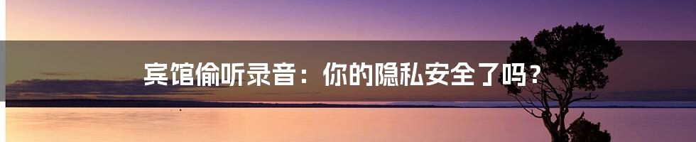 宾馆偷听录音:你的隐私安全了吗?