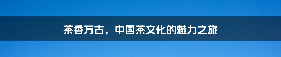 茶香万古,中国茶文化的魅力之旅