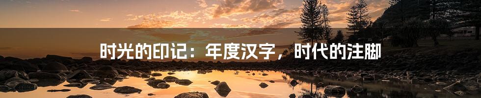 时光的印记:年度汉字,时代的注脚