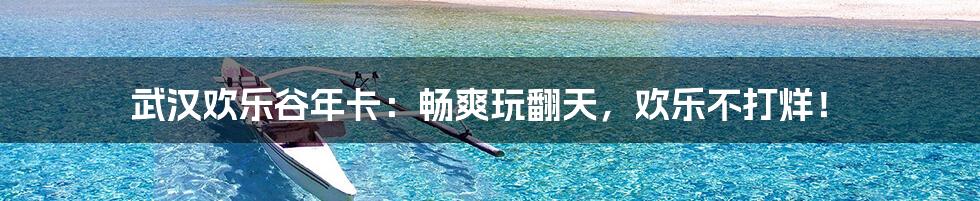 武汉欢乐谷年卡：畅爽玩翻天，欢乐不打烊！