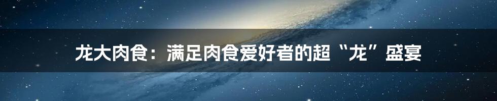 龙大肉食:满足肉食爱好者的超“龙”盛宴