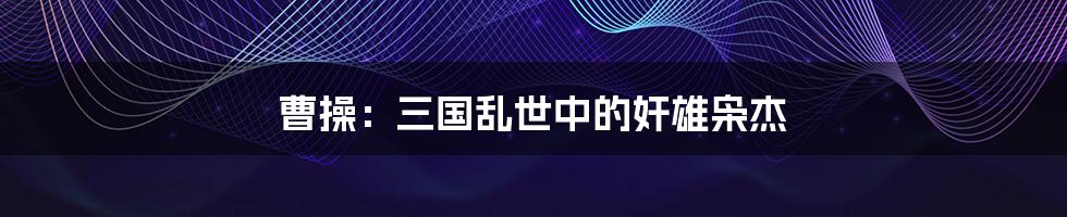 曹操:三国乱世中的奸雄枭杰