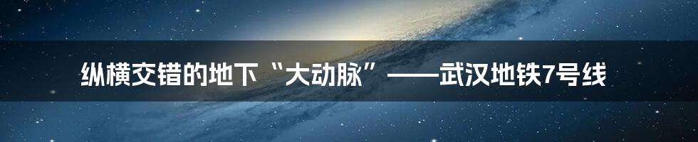 纵横交错的地下“大动脉”——武汉地铁7号线
