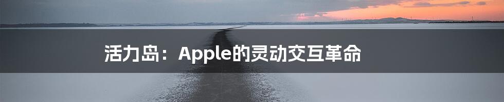 活力岛：Apple的灵动交互革命