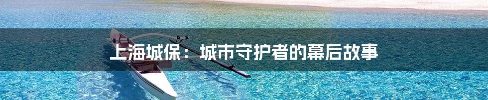 上海城保：城市守护者的幕后故事