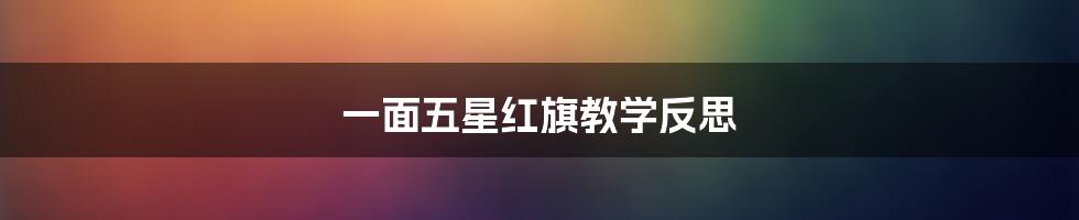 一面五星红旗教学反思