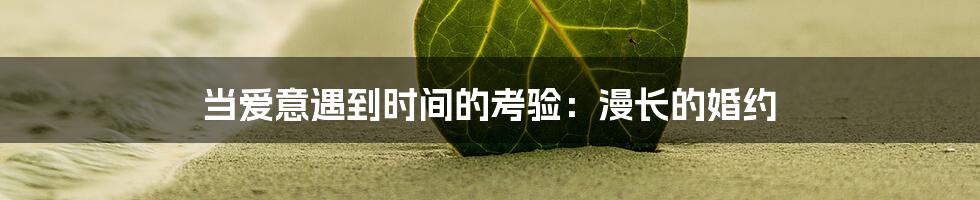 当爱意遇到时间的考验:漫长的婚约