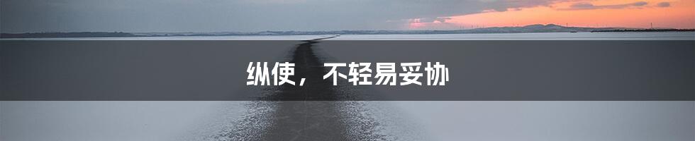 纵使,不轻易妥协