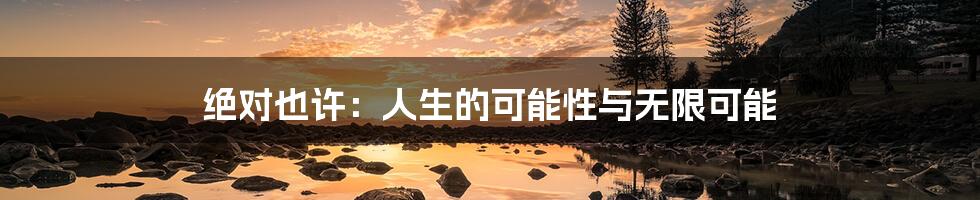 绝对也许:人生的可能性与无限可能