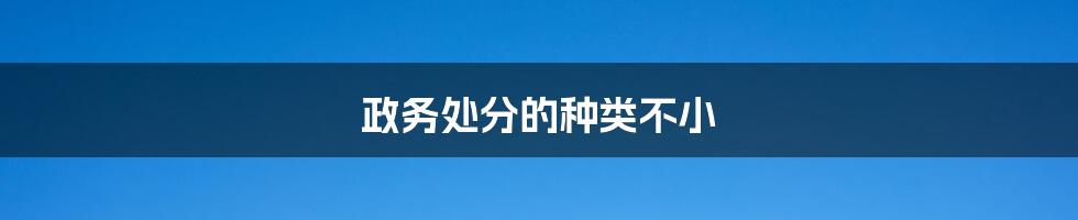 政务处分的种类不小