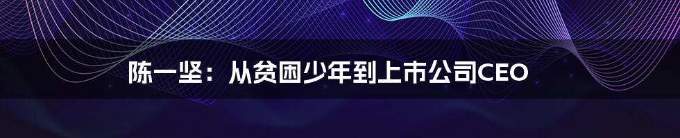 陈一坚:从贫困少年到上市公司CEO