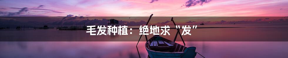 毛发种植：绝地求“发”