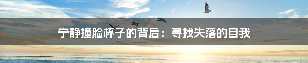 宁静撞脸杯子的背后:寻找失落的自我