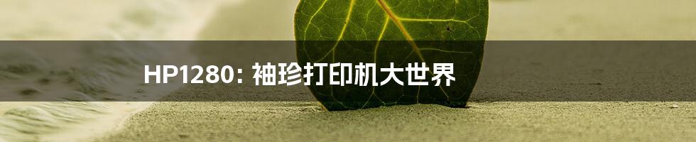 HP1280: 袖珍打印机大世界