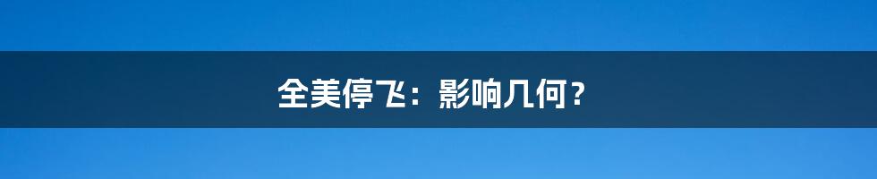 全美停飞:影响几何?