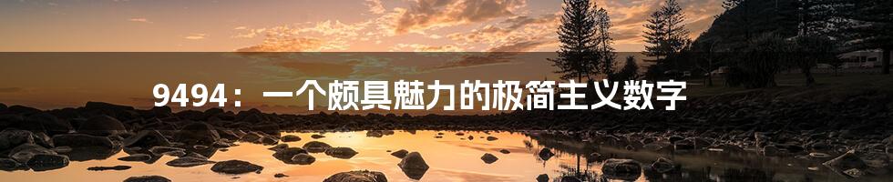 9494:一个颇具魅力的极简主义数字