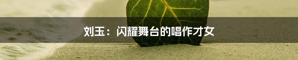刘玉:闪耀舞台的唱作才女