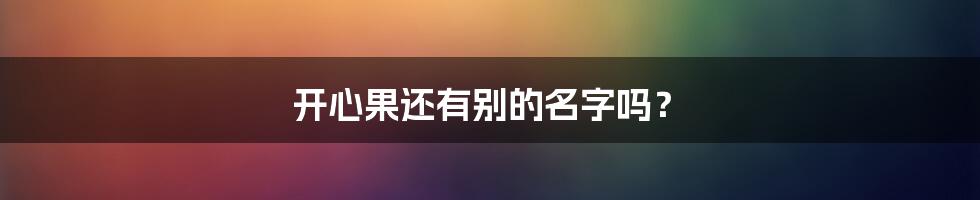开心果还有别的名字吗?