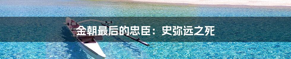 金朝最后的忠臣：史弥远之死