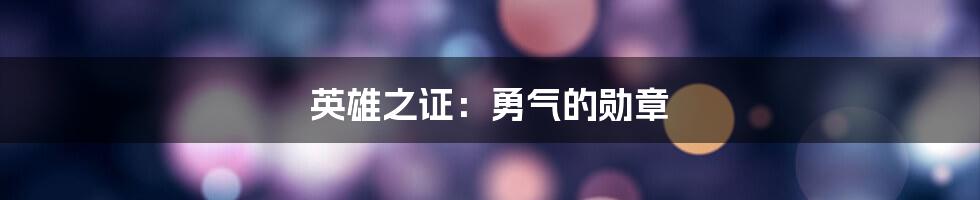 英雄之证:勇气的勋章