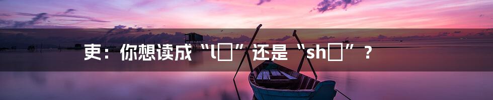 吏：你想读成“lǐ”还是“shì”？