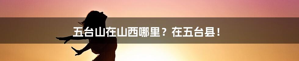五台山在山西哪里?在五台县!