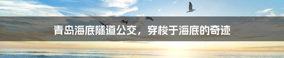 青岛海底隧道公交，穿梭于海底的奇迹