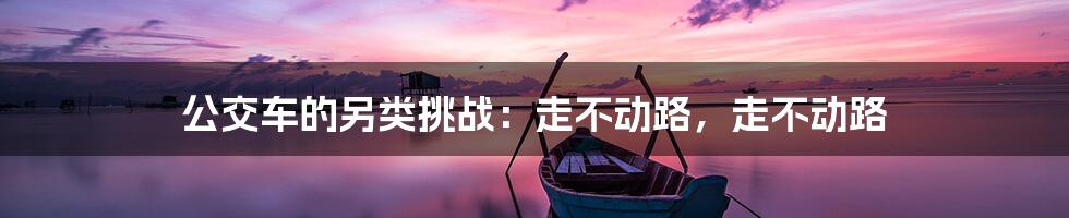 公交车的另类挑战:走不动路,走不动路