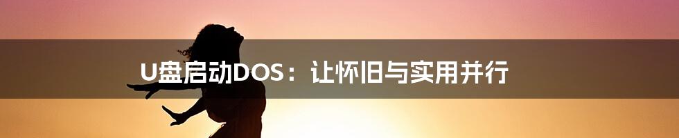 U盘启动DOS：让怀旧与实用并行