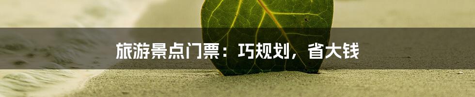 旅游景点门票:巧规划,省大钱