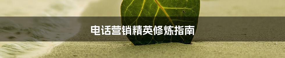 电话营销精英修炼指南