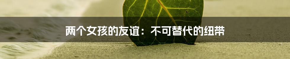 两个女孩的友谊:不可替代的纽带
