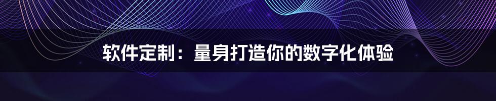 软件定制:量身打造你的数字化体验
