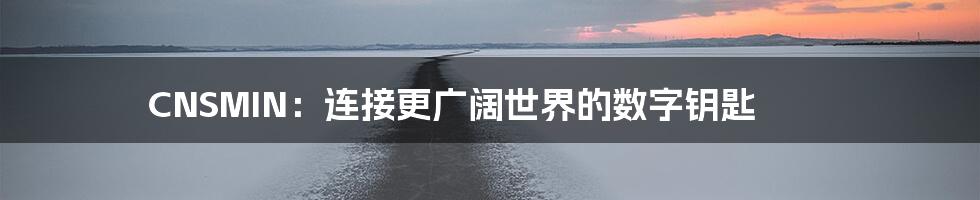 CNSMIN:连接更广阔世界的数字钥匙